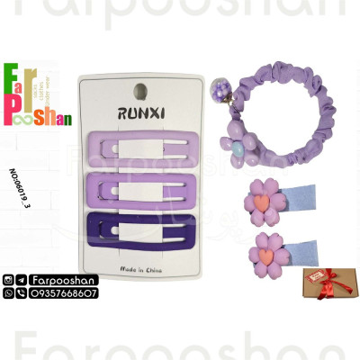ست کش و گیره مو زنانه کد 3-06019 مجموعه 6 عددی-143937