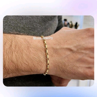 دستبند هرمس مردانه ظریف استیل رنگ ثابت