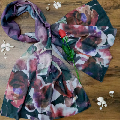 شال نخی تابستانه آبرنگی