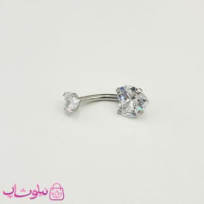پیرسینگ ناف با نگین قلبی سفید کد 77-140828