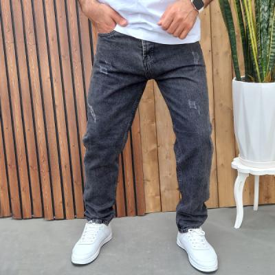 شلوار جین مام فیت مردانه رنگ ذغالی