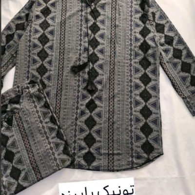 تونیک زنانه کراش شومیز زنانه یقه بند دار مناسب سایز 40 تا 48