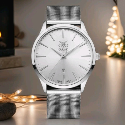 ساعت مردانه اوبلاک اورجینال بند حصیری استیل oblak-138095