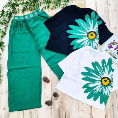 کراپ‌و شلوار گل