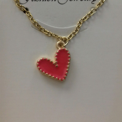 گردنبند قلب فانتری صورتی