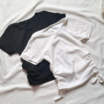 کراپ بیسیک ساده بغل گت دار