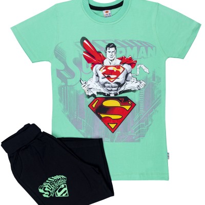 ست تیشرت و شلوارک پسرانه سوپرمنsuperman سایز60 مناسب9تا11سال در pikmod
