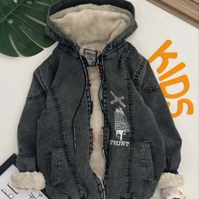 کاپشن پسرانه جین داخل خز از سایز 40 تا55