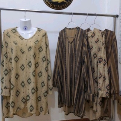 تونیک کریشه زمینه کرم با لوزی سبز-151864