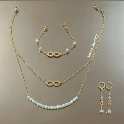 نیمست استیل نماد بینهایت و مروارید-129345