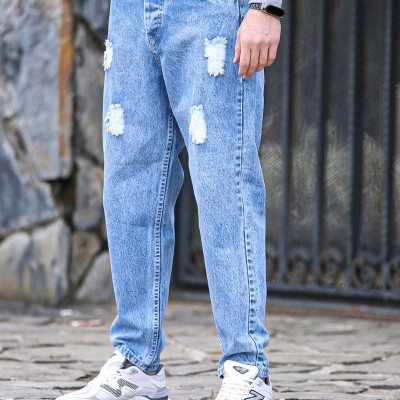 شلوار جین مام فیت مردانه 12289-151427