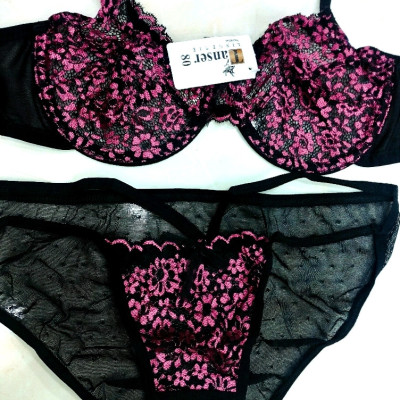 ست شورت و سوتین تورگاز گلدار زنانه فنردار