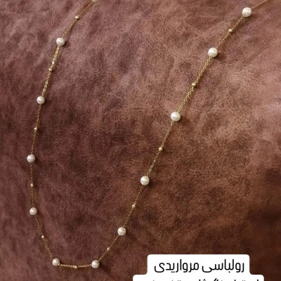 رولباسی مروارید و گوی طلایی استیل رنگ ثابت ضدحساسیت
