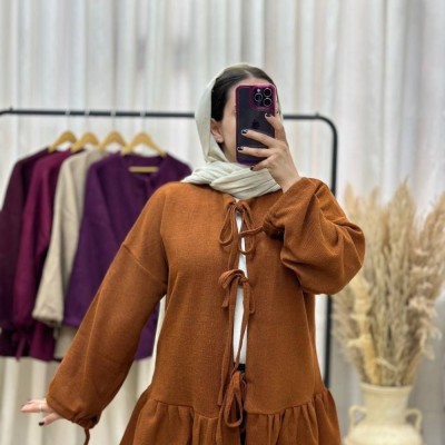 مانتو بافت پشمی مدل مانتو پاییزه عروسکی