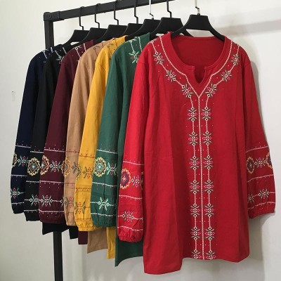 بلوز آستین بلند یقه دلبری ترنج