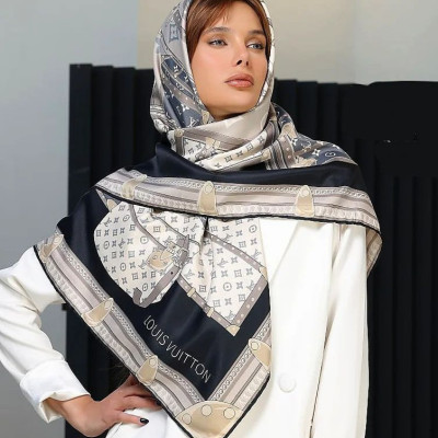 روسری ابریشم توییل دست دوز سبک و لطیف وارداتی-134300