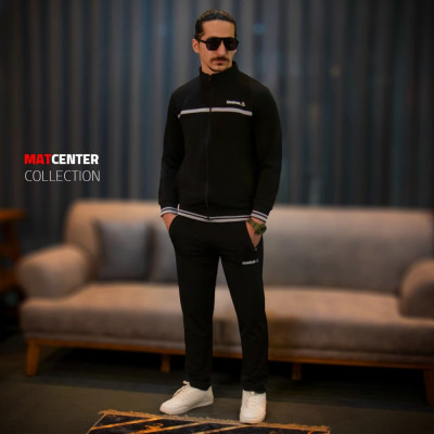 ست ورزشی مردانه ریبوک گرمکن شلوار مشکی طوسی