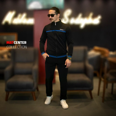 ست ورزشی مردانه ریبوک گرمکن شلوار مشکی آبی