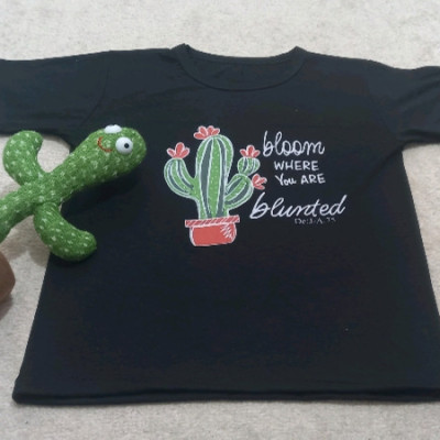 کراپ دخترانه مشکی کاکتوس