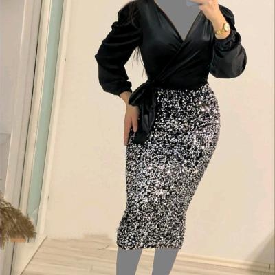 پیراهن مهمانی زنانه مخمل پولکی مدل شیدا-148893