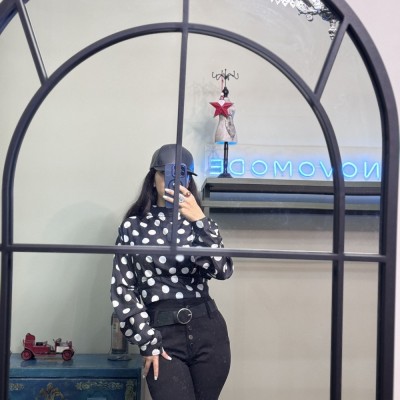 شومیز پشت گره ای خالدار