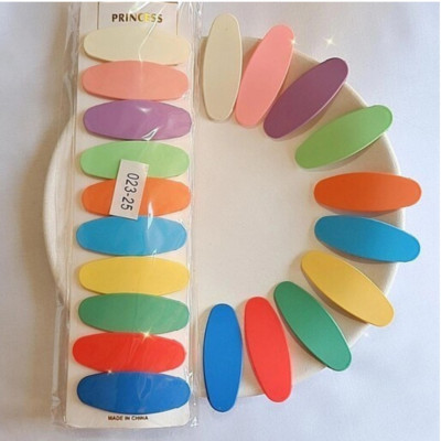 گیره مو تق تقی شمعی رنگ پاستیلی طرح بیضی وارداتی قیمت یک جفت