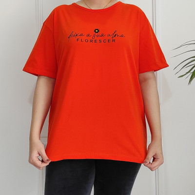 تیشرت سایز بزرگ زنانه طرح FLORESCER-135023