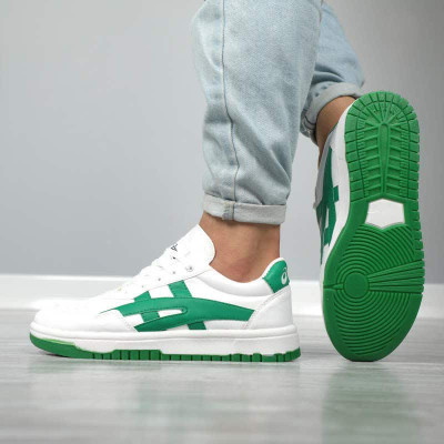 کتانی مردانه اسکیس توماس سفید سبز