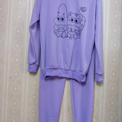 ست بلوز شلوار دورس سه نخ پنبه ای زنانه