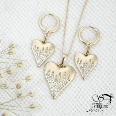 نیمست قلب آینه ایی نگین دار مارک ژوپینگ کد 14020