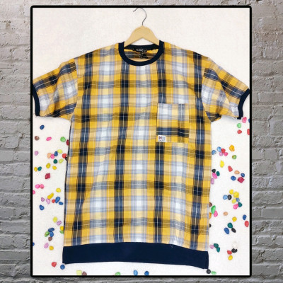 تیشرت 4خونه اسپرت رنگ زرد