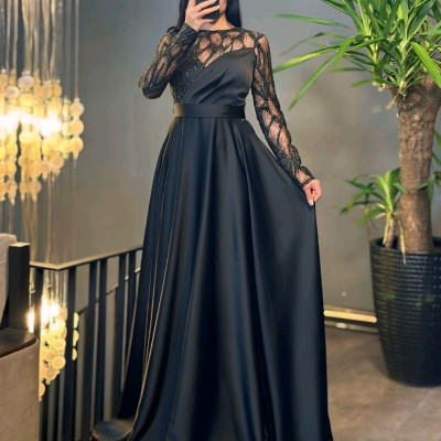 پیراهن مهمانی زنانه حریر شاین و ساتن مدل مجلسی شایلی-146115