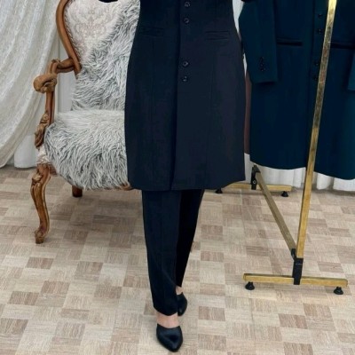 مانتو شلوار مزونی اداری اطلس