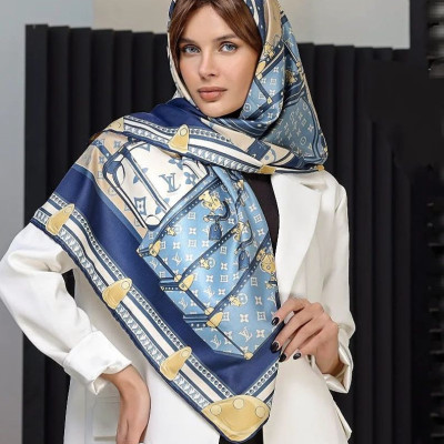 روسری ابریشم توییل دست دوز سبک و لطیف وارداتی-134298