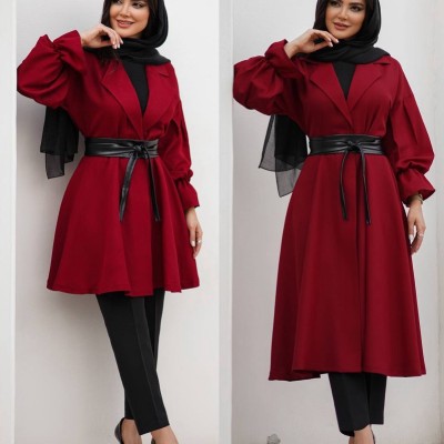 مانتو مزونی مدل کلوش کمربند چرم-150807