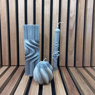 ست شمع خاکستری-149903