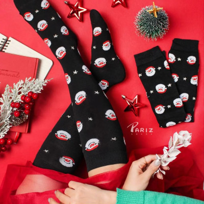 جوراب زنانه ساق بلند تا بالای زانو بابانوئل