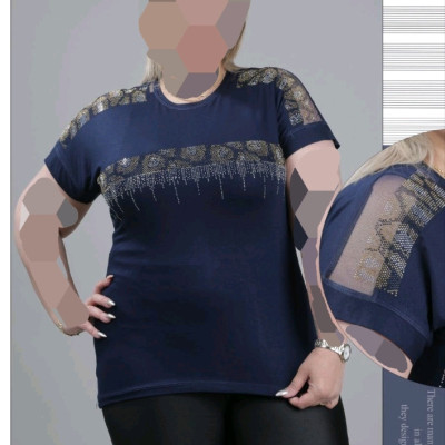 تیشرت زنانه قواره دار آستین تور تیشرت قواره دار زنانه دربرناشاپ