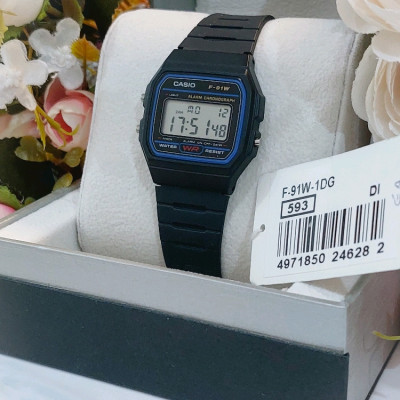 ساعت مچی مردانه کاسیو مشکی مدل F91W-1 اصل