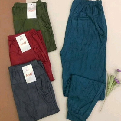 شلوار گیاهی ساده جیب دار لیدی