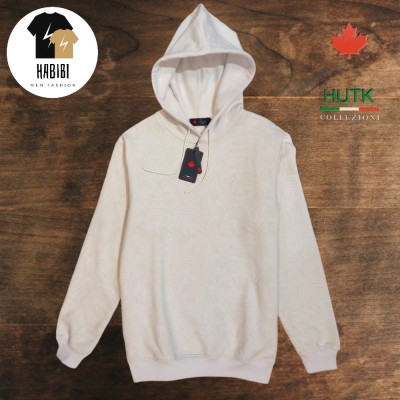 هودی مردانه سفید خارجی پنبه ای برند HUTK اورجینال ترک