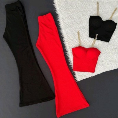 ست کراپ شلوار مجلسی کاپ دار شیک و جذاب-153923