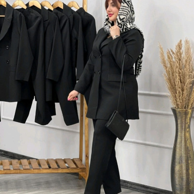 کت و شلوار مزونی گلشن تک رنگ مشکی