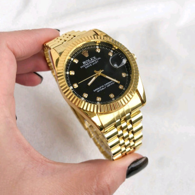 ساعت مردانه رولکس بند استیل طلایی
