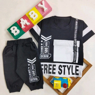 تیشرت شلوارک اسپرت مشکی free style