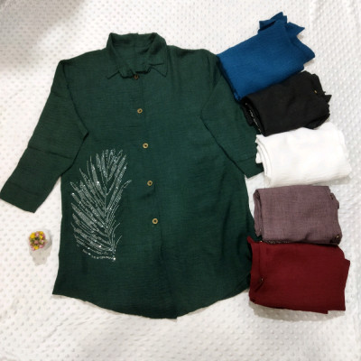 مانتو مجلسی شانتون مدل مانتو نخی شانتون نگین دار زنانه فری سایز