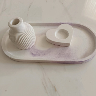 ست دکوری سه تیکه سفید وبنفش