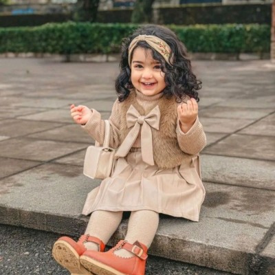 ست دخترانه بلوز دامن و ژیله لباس دخترانه