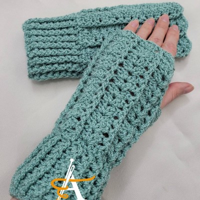 دستکش دست بافت بدون انگشت زنانه