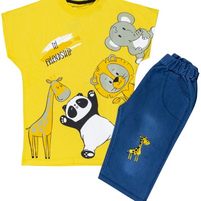 تیشرت شلوارک فیل وشیروپانداو زرافه سایز55 ،5تا7 سال درpikmode